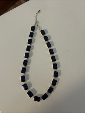 Classic Navy Crystal Link Necklace - Women Jewelry